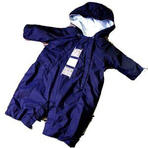 Chickeeduck Bebe Boys 6 Months Navy Blue Warm Hoodie Coverall Winter Outfit 6M